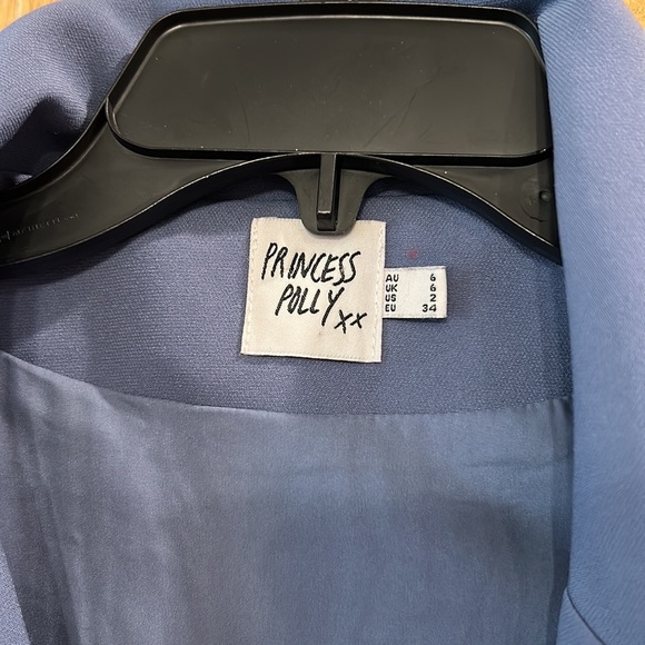 Princess Polly Blue Wrap Blazer Dress Long Sleeve Tie Waist - Picture 8 of 10